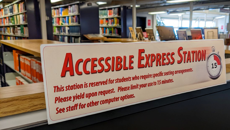 Sign that reads: "Accessible Express Station."