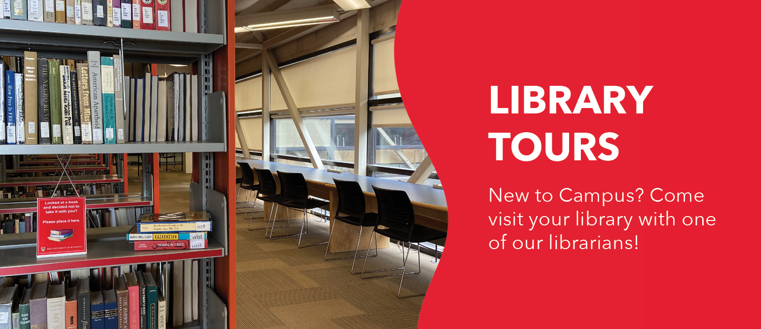 Library Tours. New to campus? Come visit your library with one of our librarians!