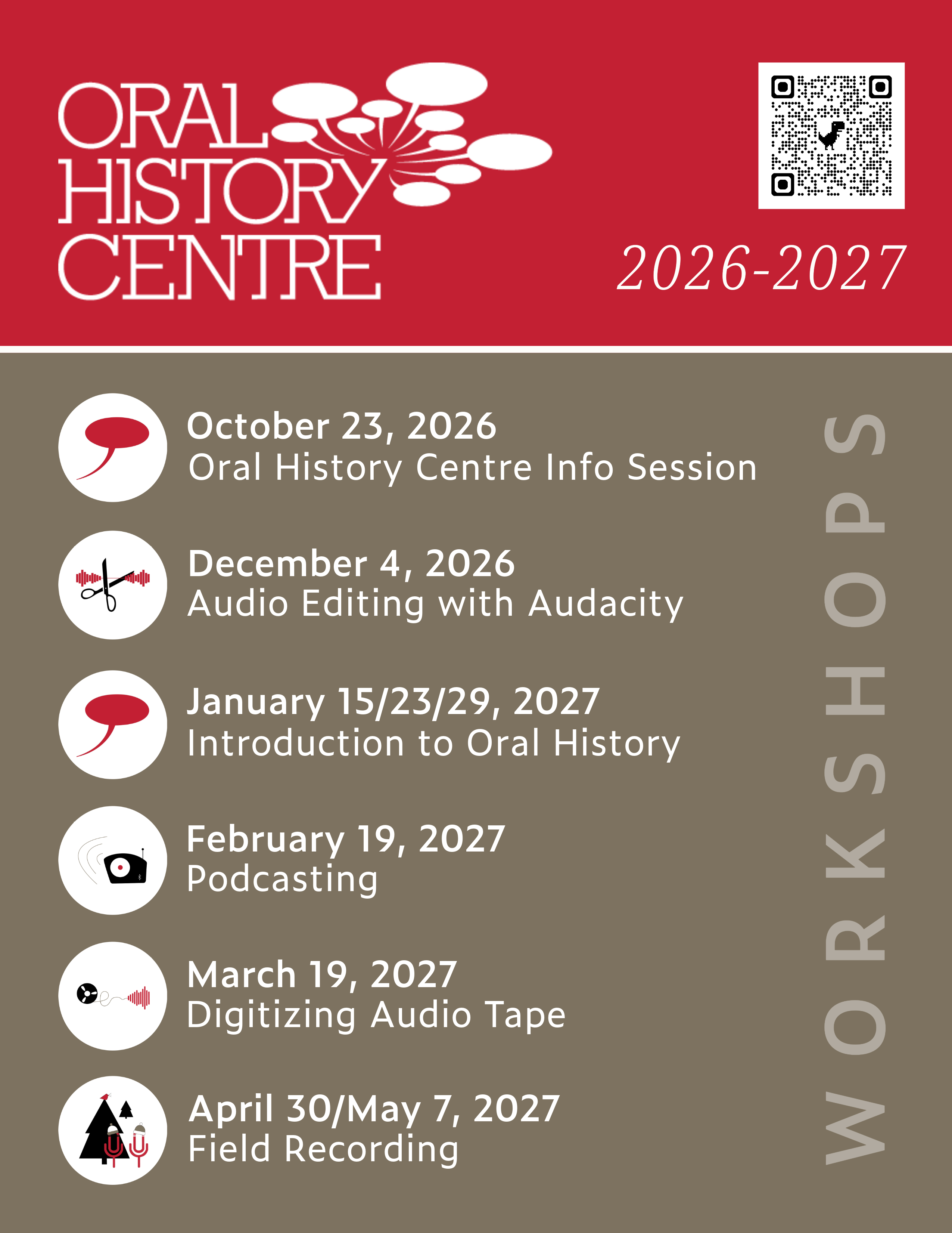 2026-27 OHC workshop schedule poster