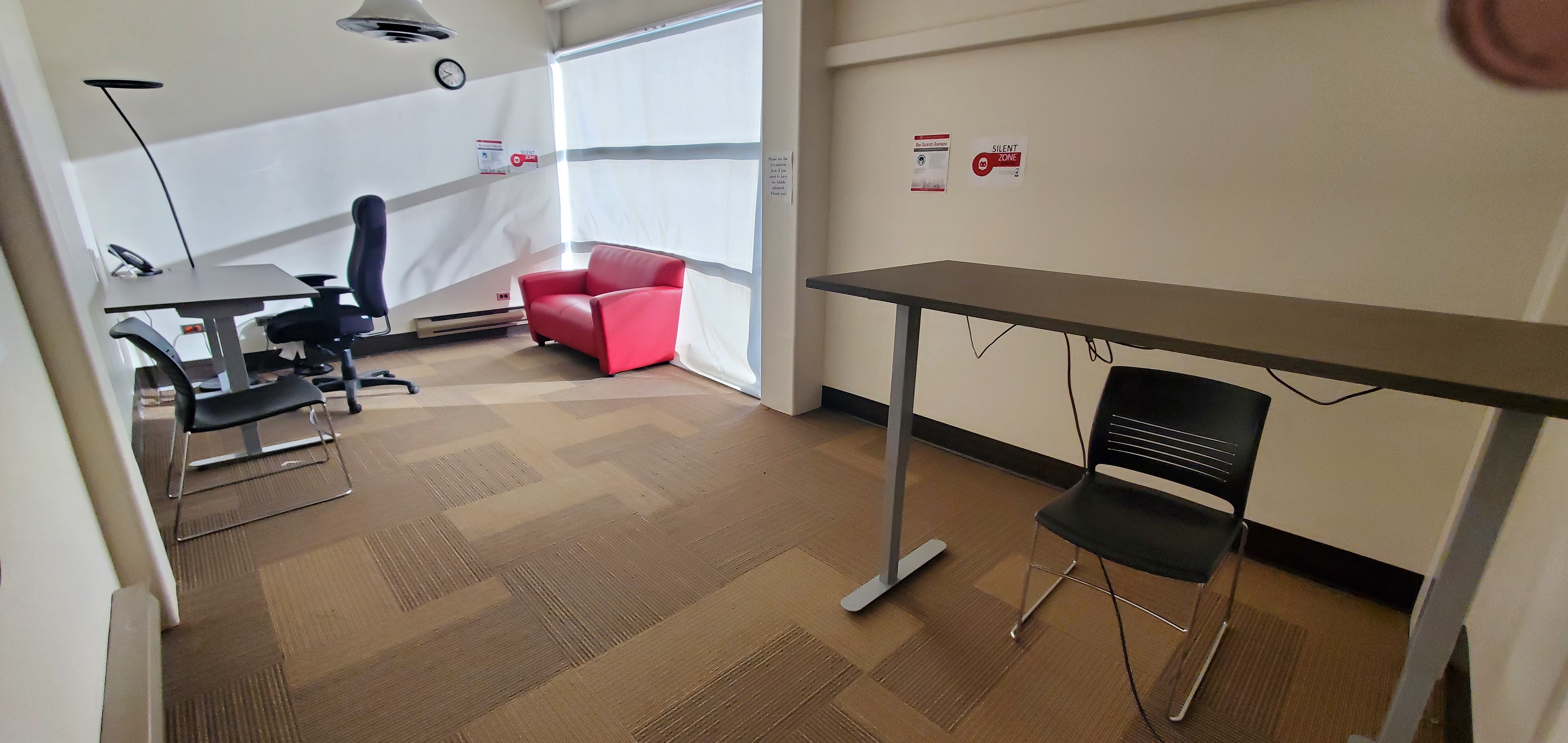 Inside the accessible quiet study room